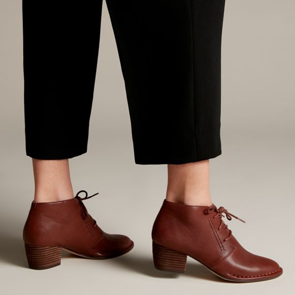 Clarks Womens Spiced Charm Ankle Boots Brown | UK-7451269